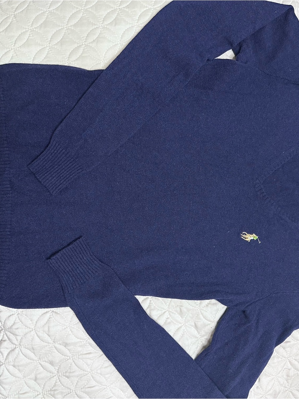 Polo by Ralph Lauren Navy V-Neck Sweater - Picture 3 of 5